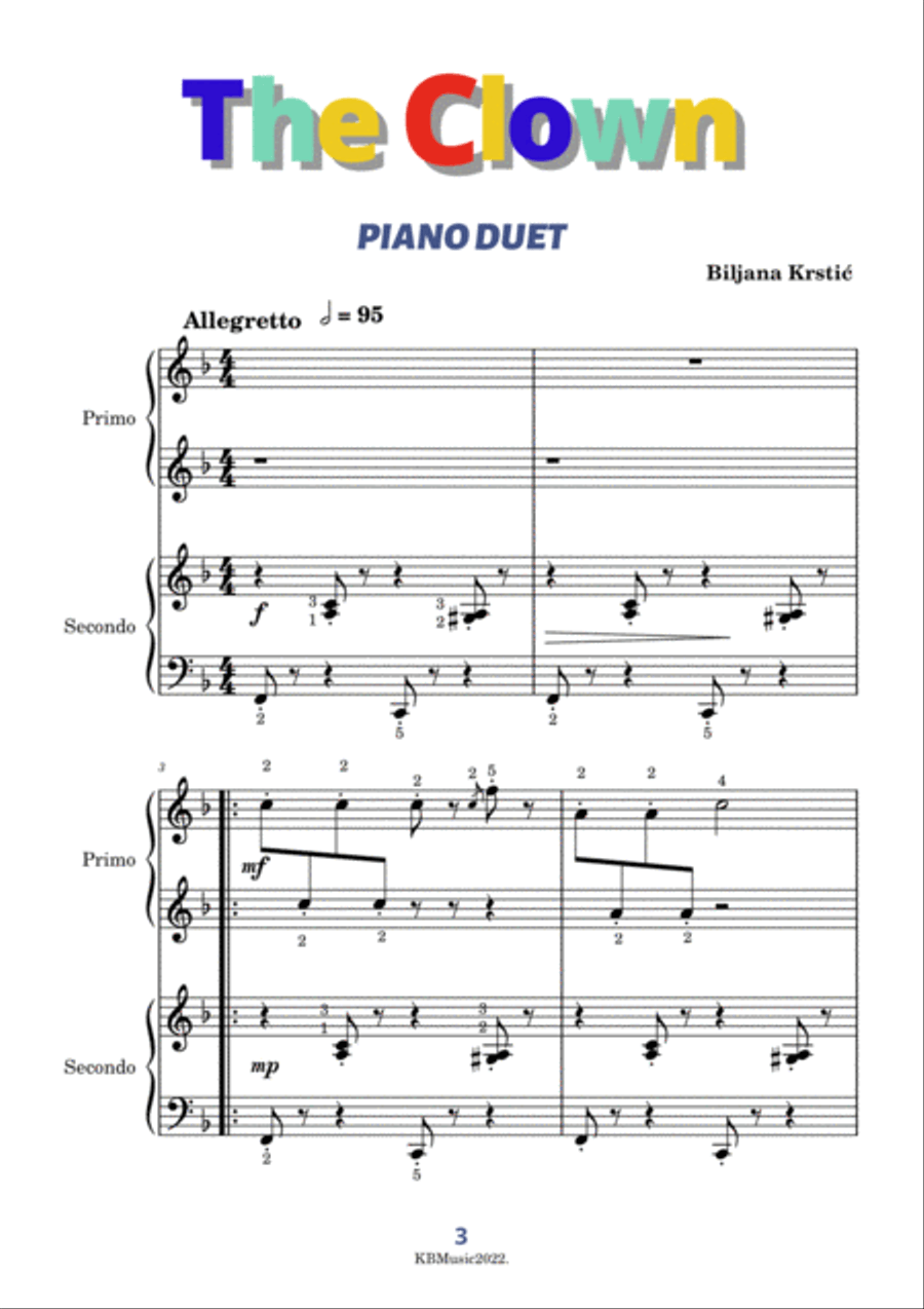 The Clown Piano Duet Piano Method scores gallery preview page 3