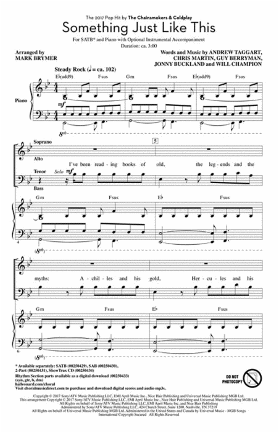 Something Just Like This Something Just Like This 4-Part scores gallery preview page 2