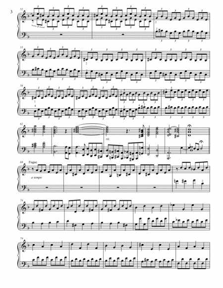 Toccata and Fugue in D minor for Piano Solo, from Bach's organ score image number null