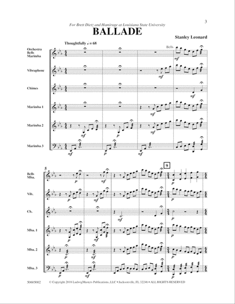 Ballade Percussion scores gallery preview page 3