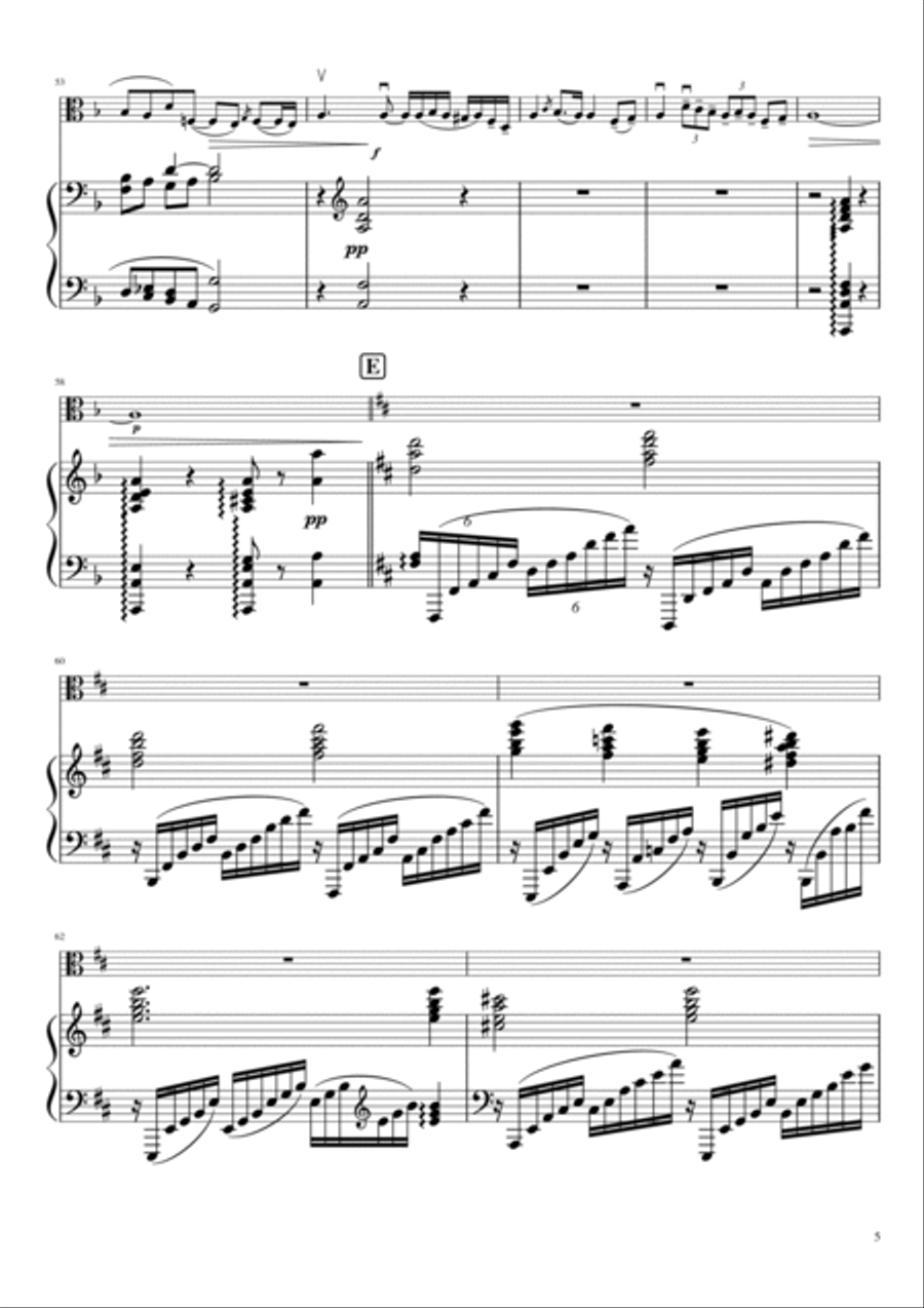 Kol Nidrei arranged for Viola and Piano Piano Accompaniment scores gallery preview page 5