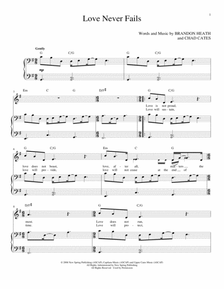 Your Love Never Fails sheet music for piano solo (PDF)