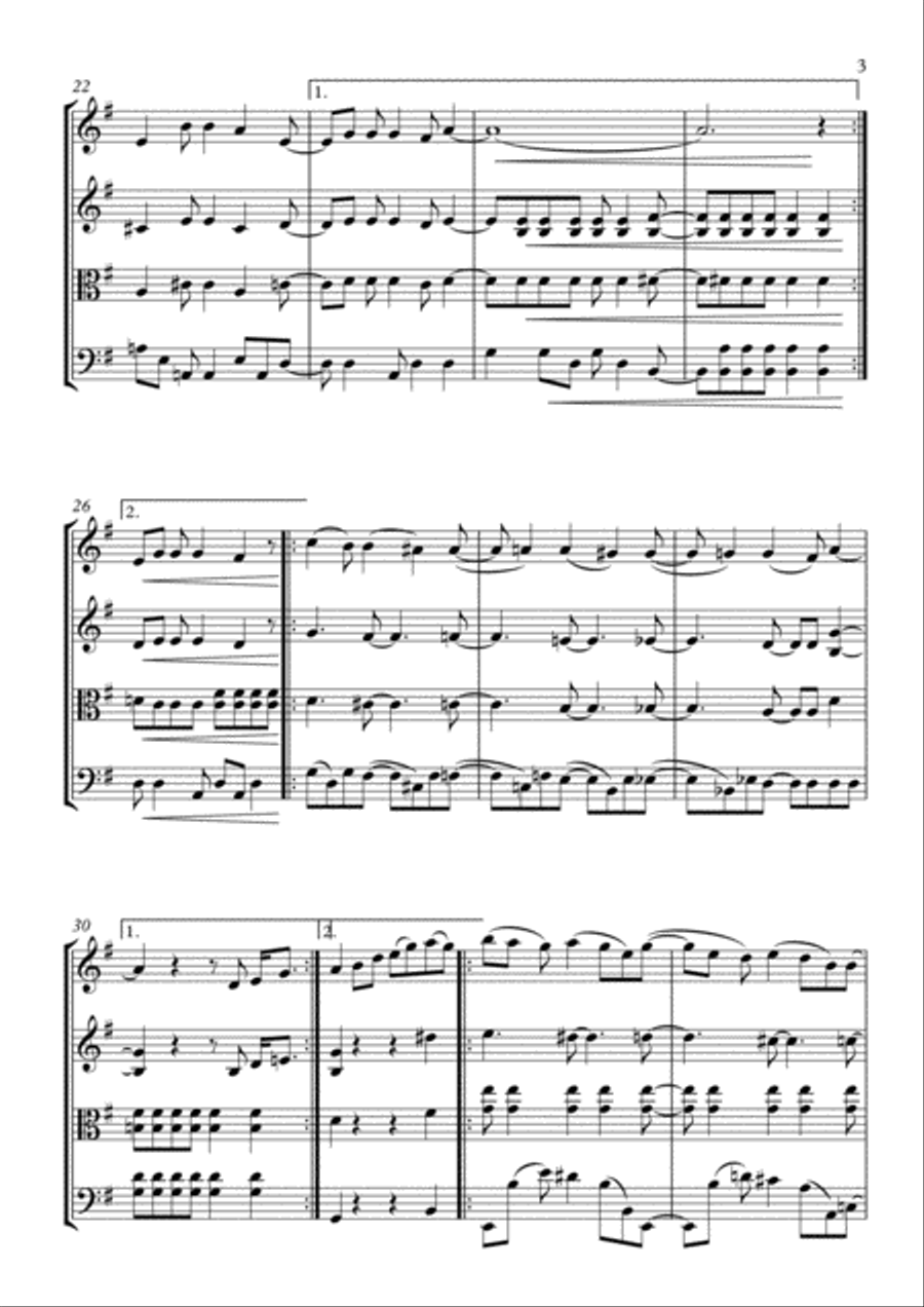 Don't You Worry 'bout A Thing String Quartet scores gallery preview page 3