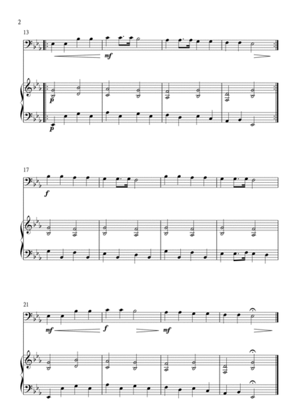 Twinkle Twinkle Little Star for Cello (Violoncello) and Piano in Eb Major. Very Easy. image number null