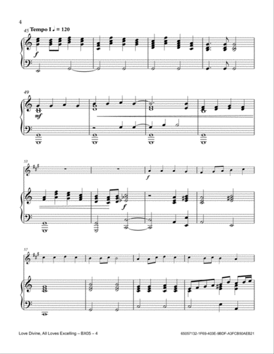 Love Divine, All Loves Excelling Baritone Saxophone scores gallery preview page 4