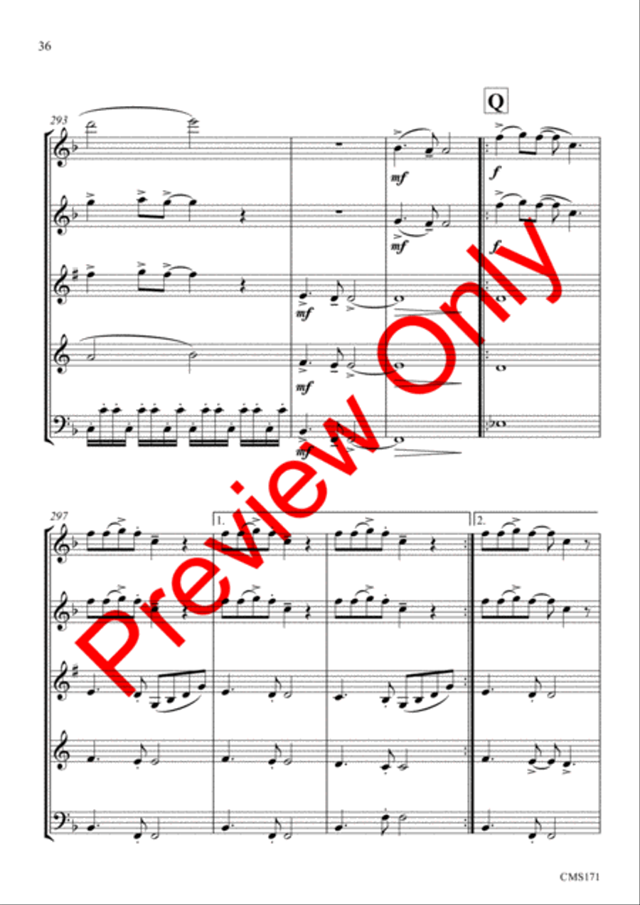 Queen Medley Fantasy Woodwind Quintet scores gallery preview page 39