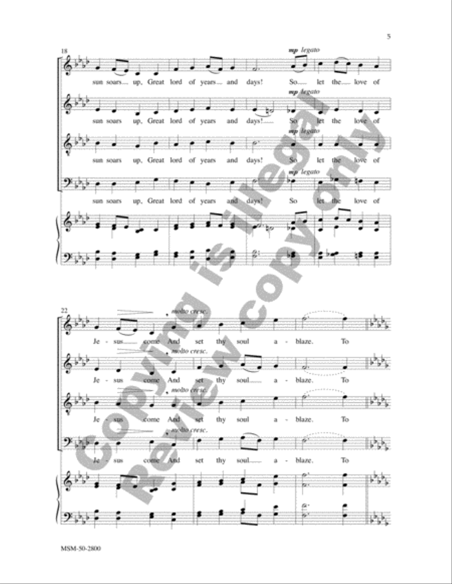 Awake, Awake, to Love and Work 4-Part scores gallery preview page 5