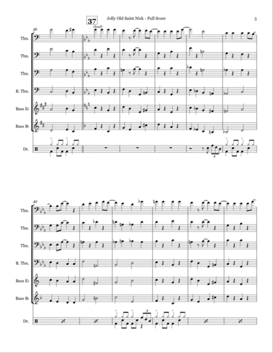 Jolly Old Saint Nick - Trombone Quartet Trombone Quartet scores gallery preview page 5