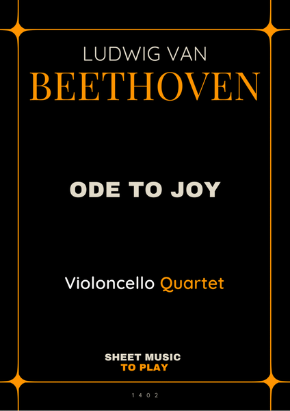Ode To Joy - Easy Violoncello Quartet (Full Score and Parts) image number null
