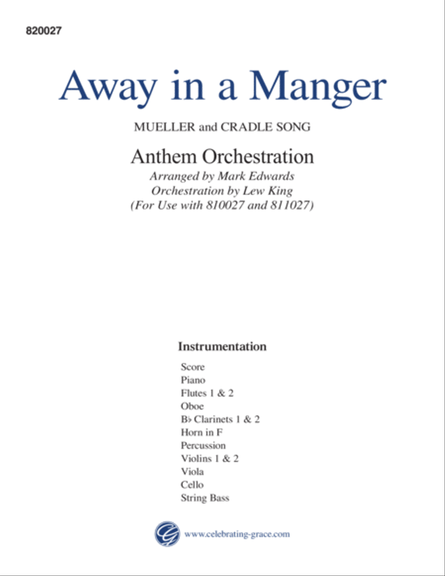Away in a Manger 4-Part scores gallery preview page 1