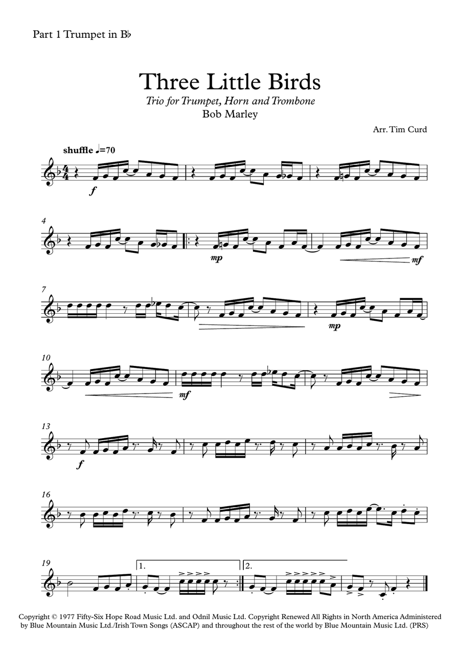 Three Little Birds Brass Ensemble scores gallery preview page 4