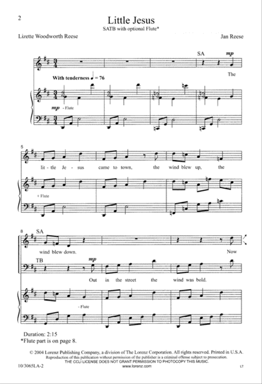 Little Jesus 4-Part scores gallery preview page 2