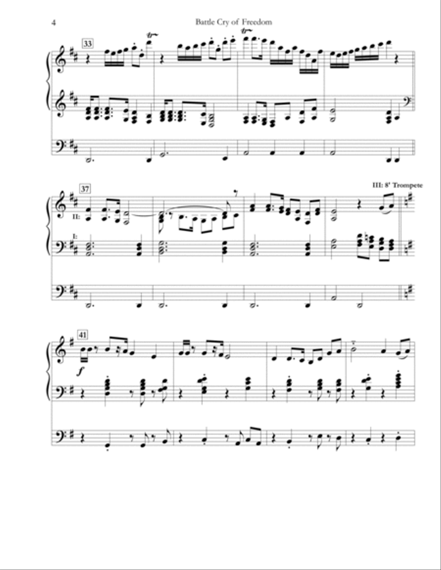 Battle Cry of Freedom Organ Solo scores gallery preview page 4