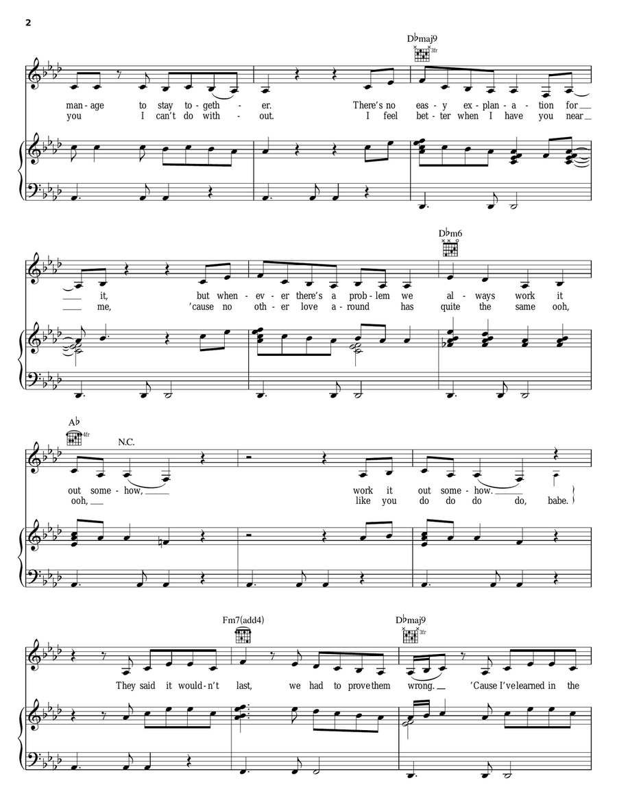 Love Will Never Do (Without You) Piano, Vocal, Guitar scores gallery preview page 2