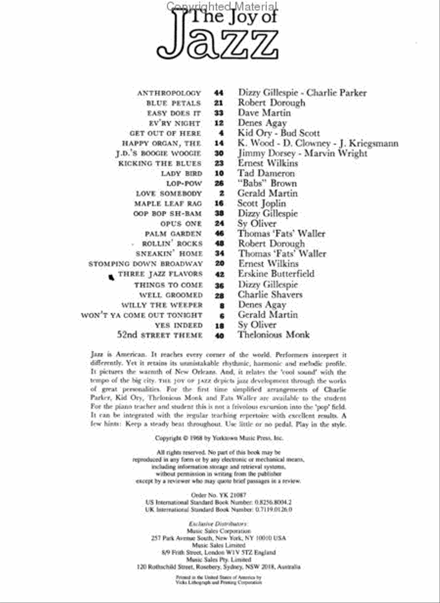 The Joy of Jazz The Joy of Jazz Piano Solo scores gallery preview page 2