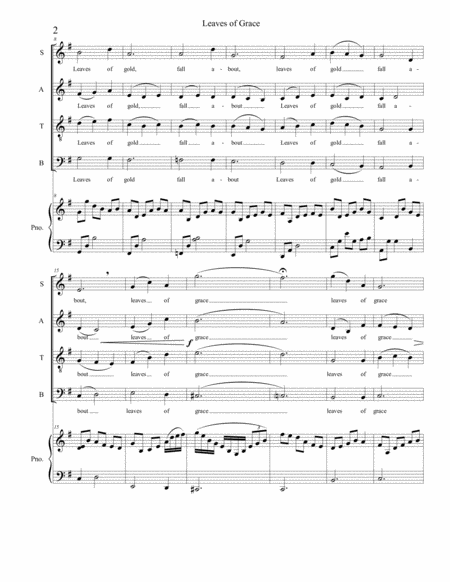 Leaves Of Grace for SATB and Piano image number null