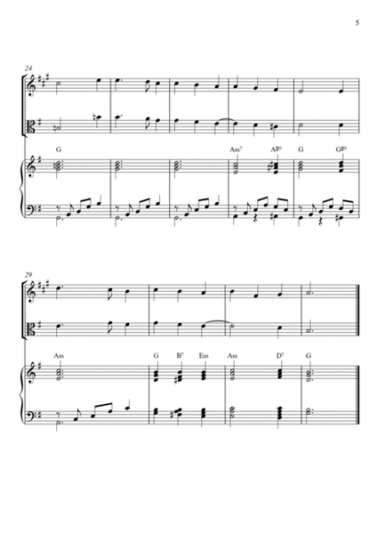 Traditional - Away In A Manger (Trio Piano, Tenor Saxophone and Viola) with chords image number null