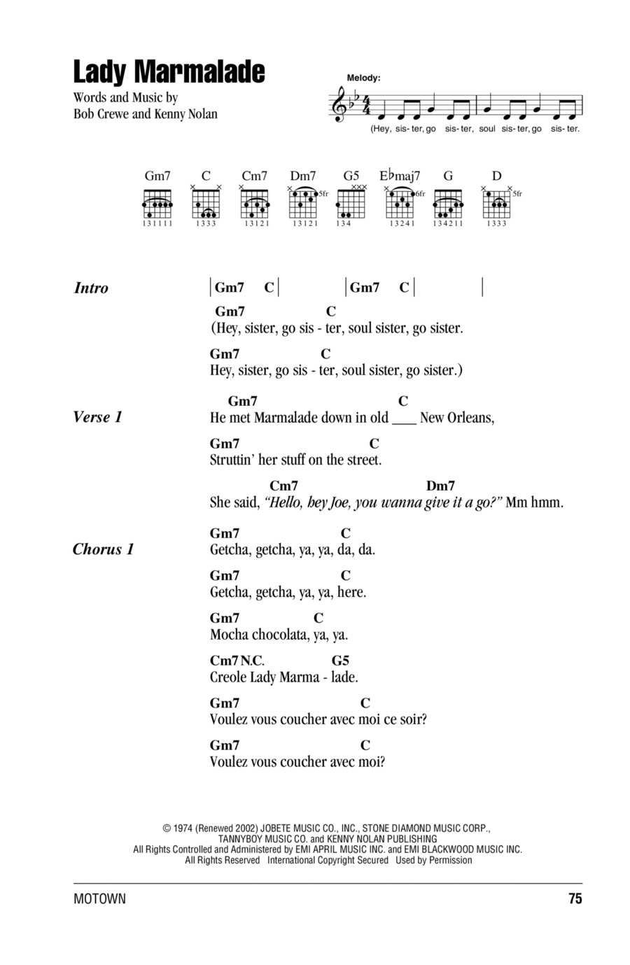 Lady Marmalade Acoustic Guitar scores gallery preview page 1