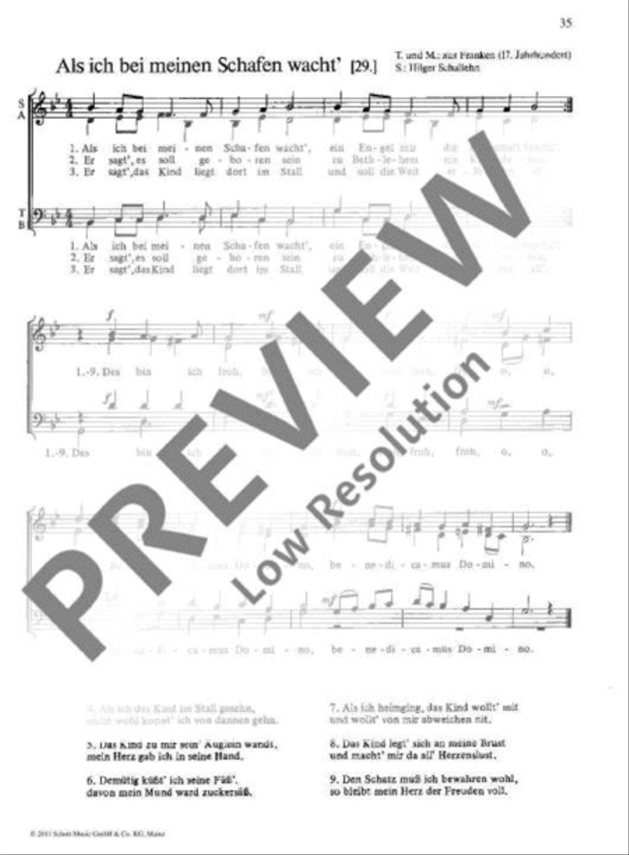 Als ich bei meinen Schafen wacht Mixed Choir scores gallery preview page 2