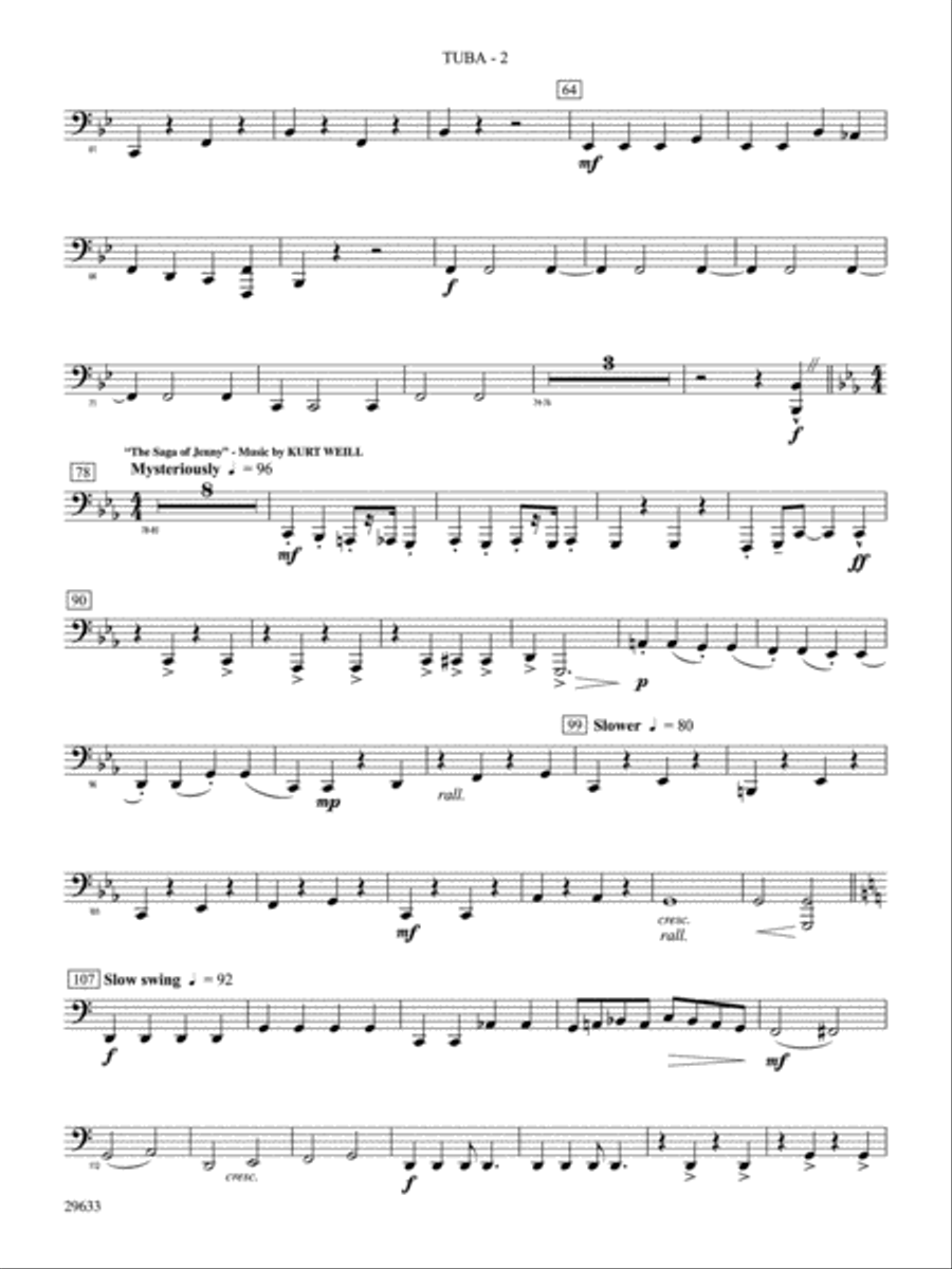 A Tribute to Kurt Weill: Tuba Concert Band scores gallery preview page 2