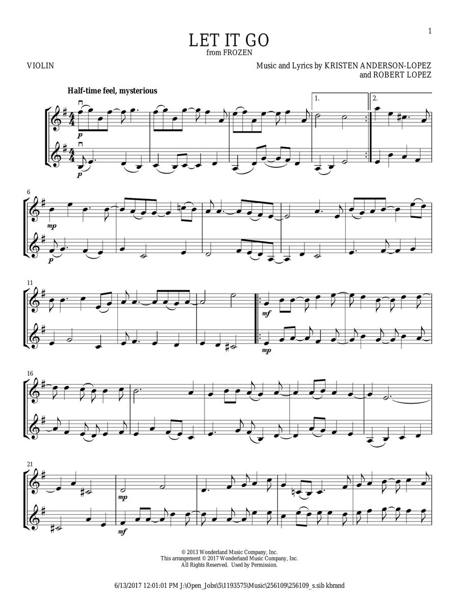 Idina menzel let it top go piano letters