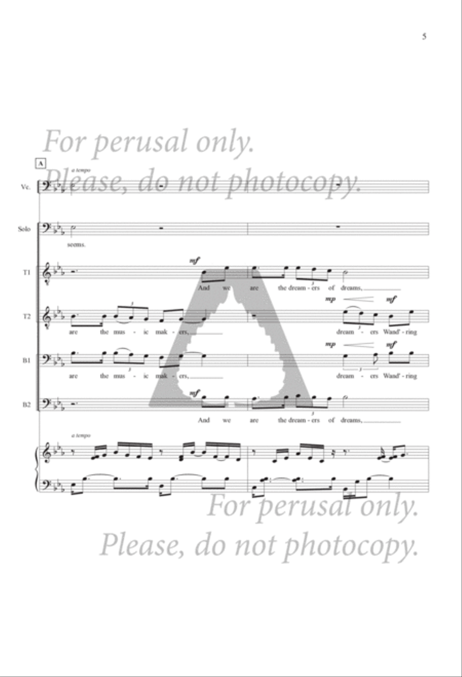 Music Makers, Dreamers of Dreams TTBB scores gallery preview page 5