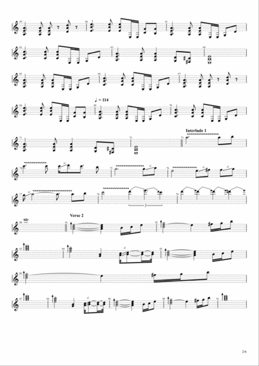 Fade To Black Fade To Black Electric Guitar scores gallery preview page 2