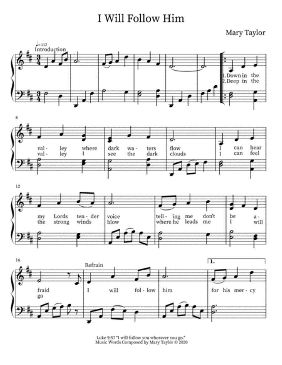 I Will Follow Him I Will Follow Him Choir scores gallery preview page 1