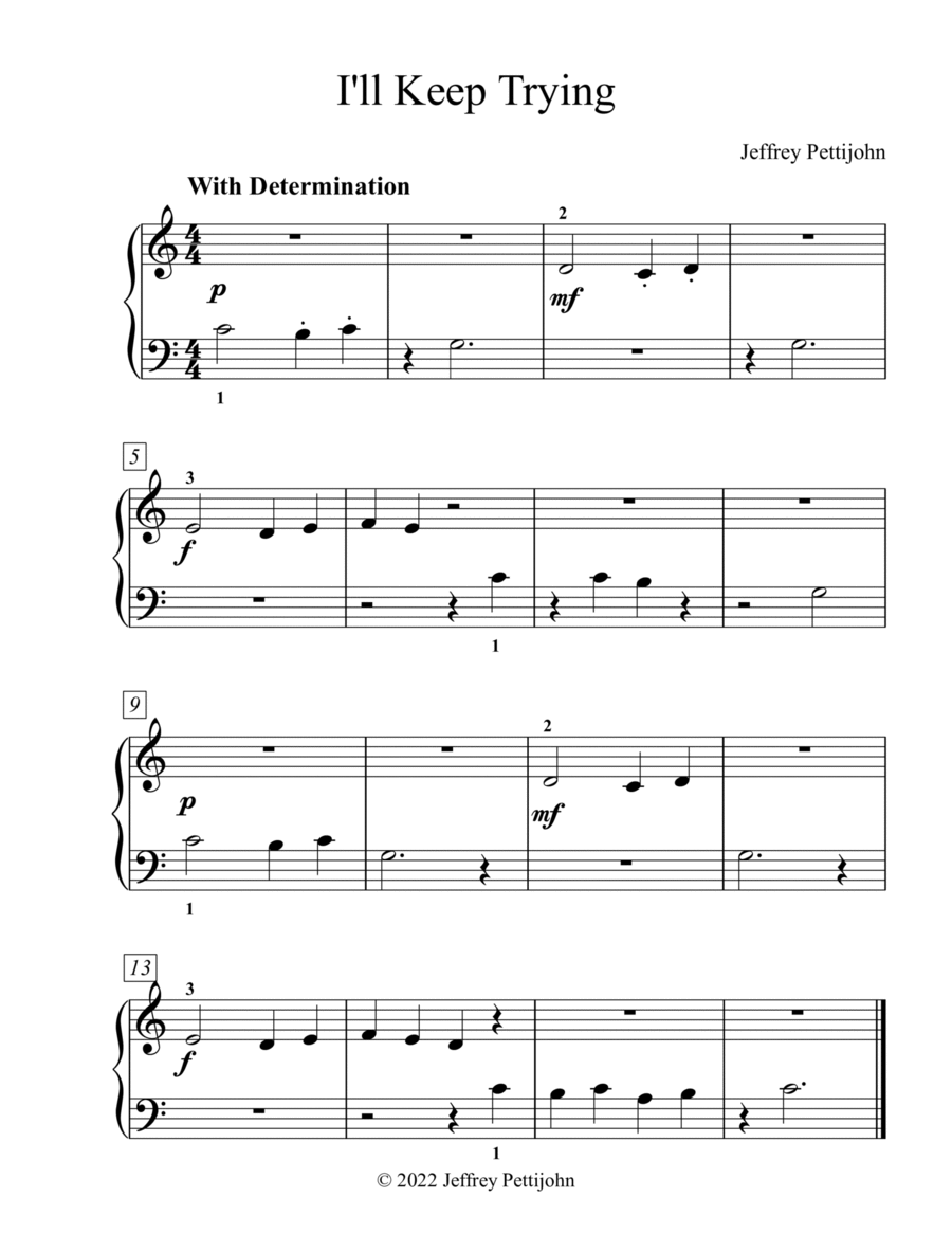 I'll Keep Trying Easy Piano scores gallery preview page 1