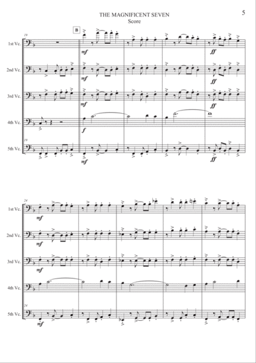 The Magnificent Seven String Quintet scores gallery preview page 5