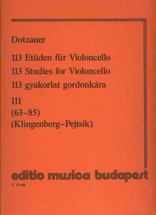 Book cover for 113 Etüden - Volume 3