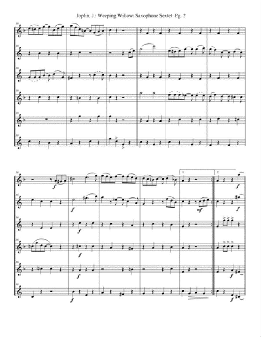 Weeping Willow (Saxophones) Woodwind Ensemble scores gallery preview page 3