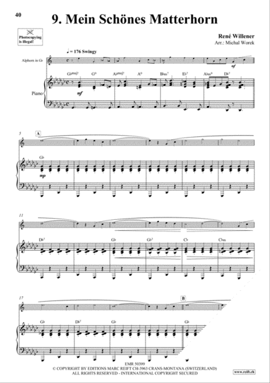 20 Alphorn Solos Volume 1 Piano Accompaniment scores gallery preview page 11