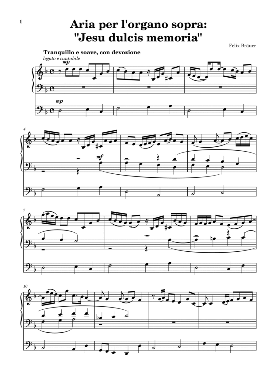 Aria per l'organo sopra: 