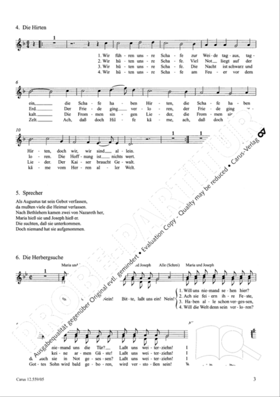 Singspiel zur Weihnachtsgeschichte Children's Choir scores gallery preview page 4