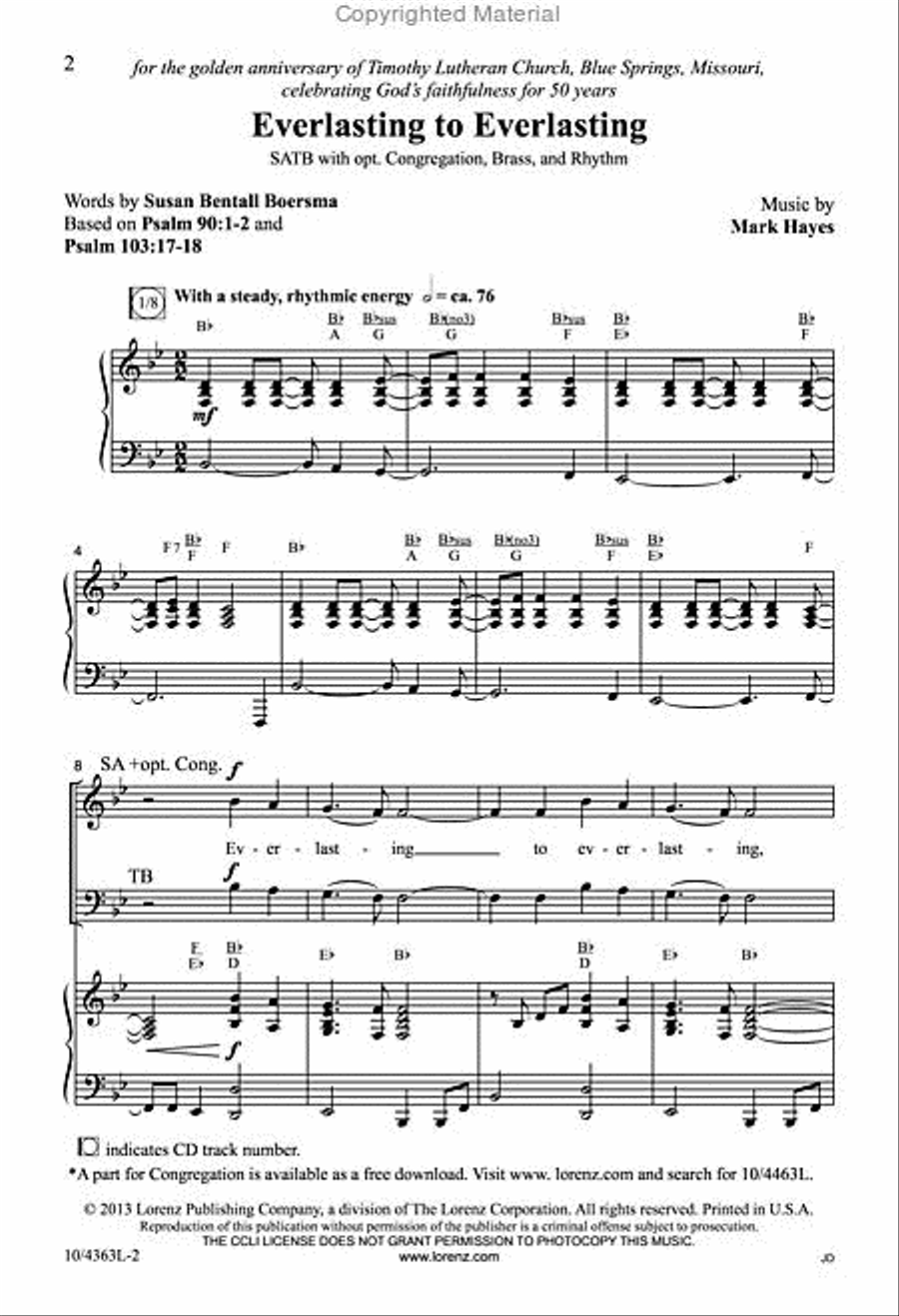 Everlasting to Everlasting 4-Part scores gallery preview page 2