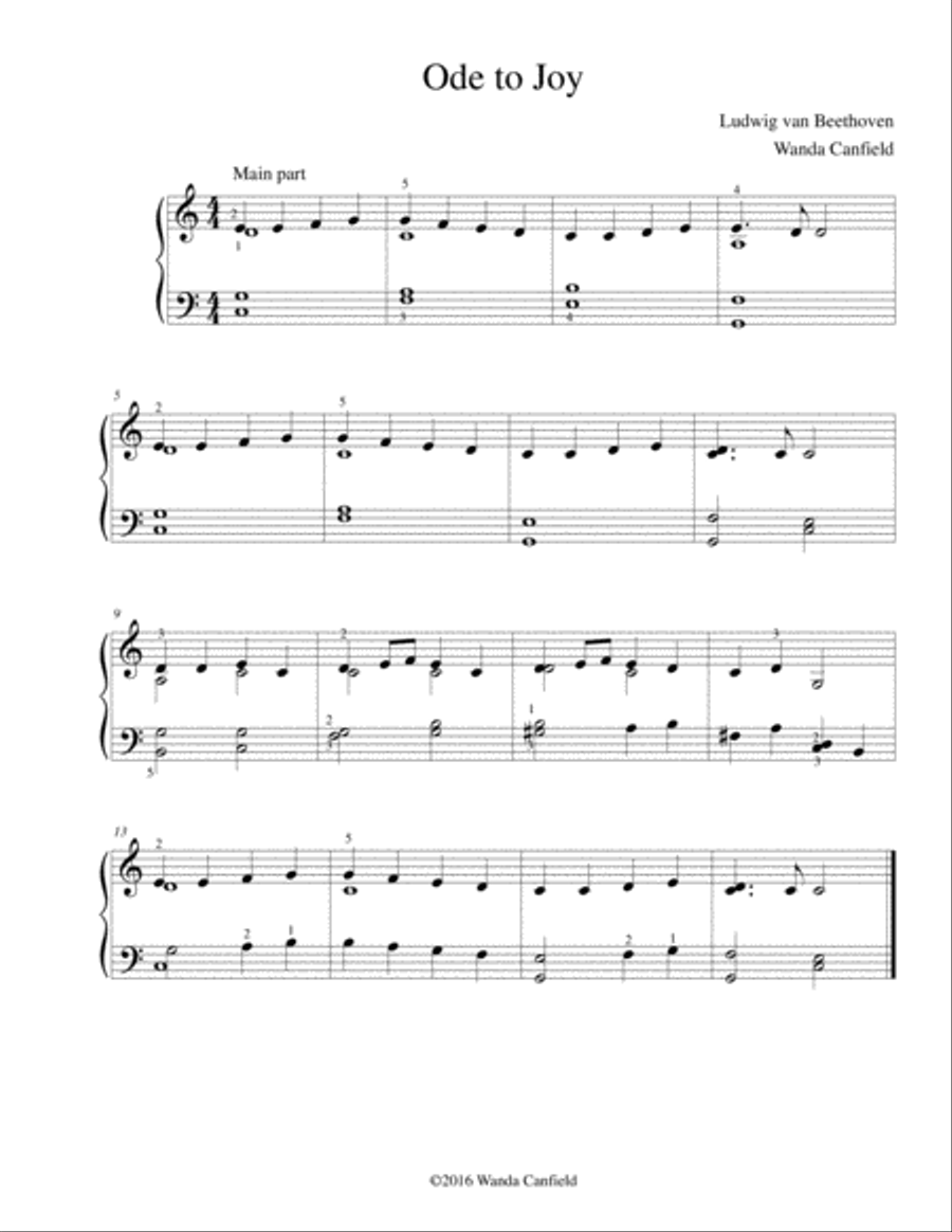 Ode to Joy Easy Piano scores gallery preview page 2