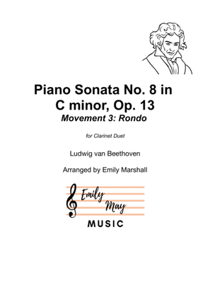 Book cover for Piano Sonata No. 8 in C minor, Movement 3: Rondo - Beethoven (for Clarinet Duet)