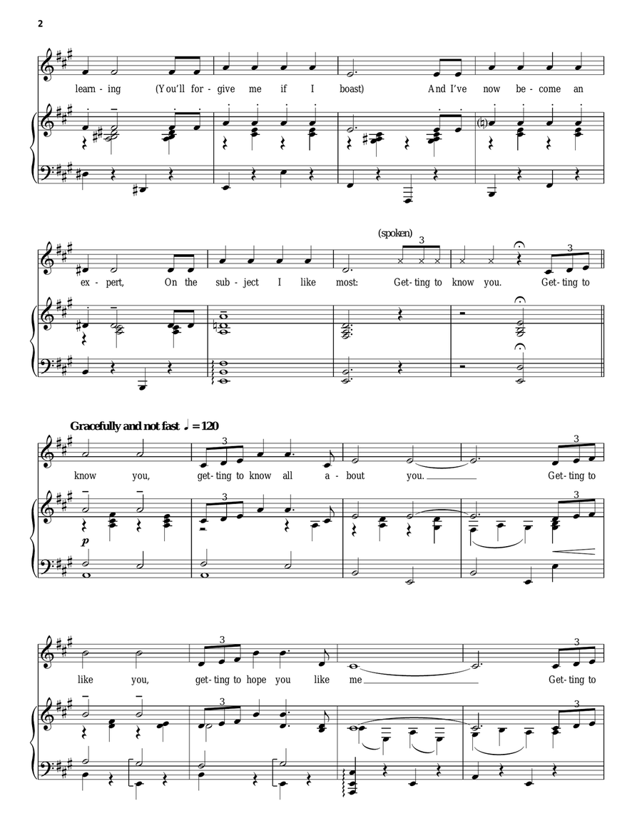 Getting To Know You Piano, Vocal scores gallery preview page 2