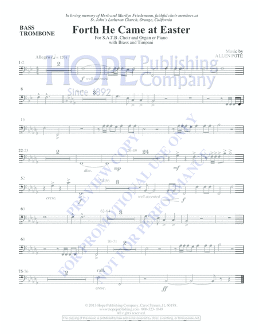 Forth He Came at Easter 4-Part scores gallery preview page 17