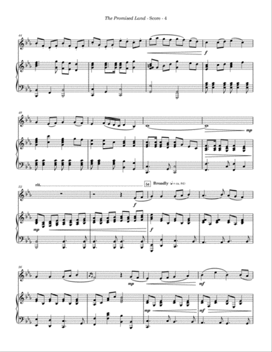 The Promised Land (On Jordan's Stormy Banks) Oboe Piano scores gallery preview page 5