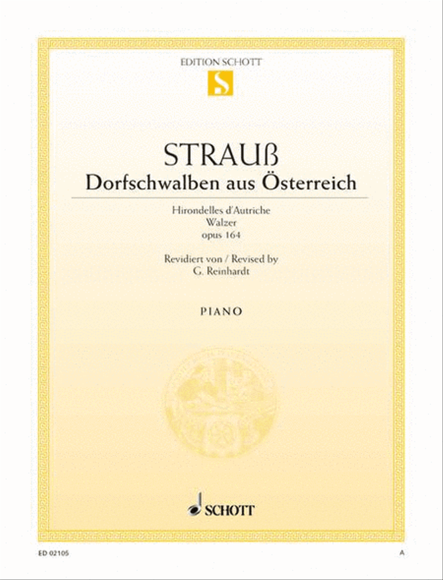 Dorfschwalben aus Osterreich Waltz, Op. 164 Piano Solo scores gallery preview page 1