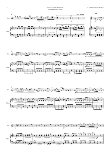 Turkish March by Beethoven for French Horn and Piano image number null