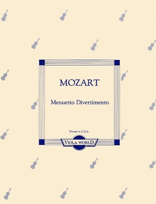 Mozart - Menuetto Divertimento Viola/Piano