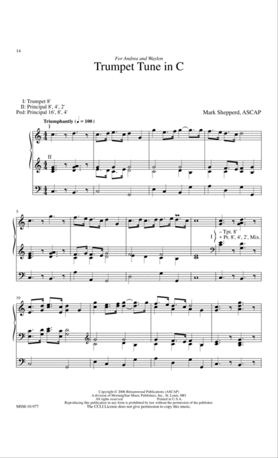 Trumpet Tunes for Organ Trumpet Tunes for Organ Trumpet Solo scores gallery preview page 11