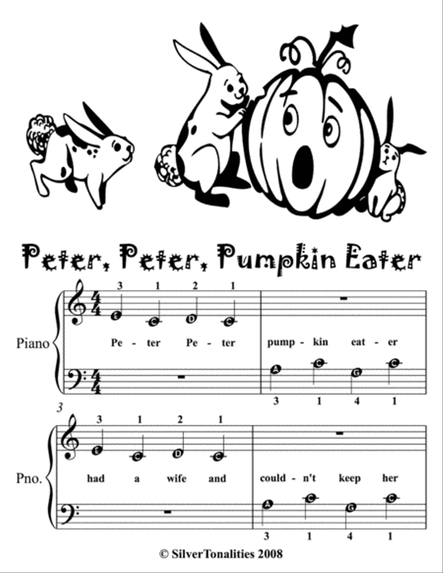 Peter Peter Pumpkin Eater Beginner Piano Sheet Music Piano Method scores gallery preview page 2