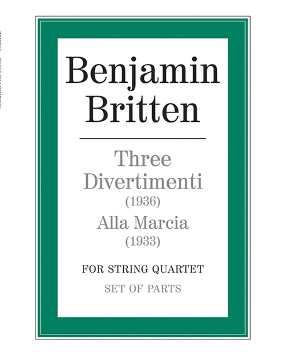 Three Divertimenti (1936) and Alla Marcia (1933) String Quartet scores gallery preview page 1