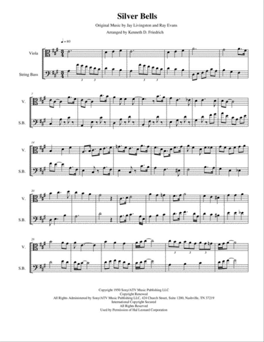 Silver Bells Silver Bells String Duet scores gallery preview page 1