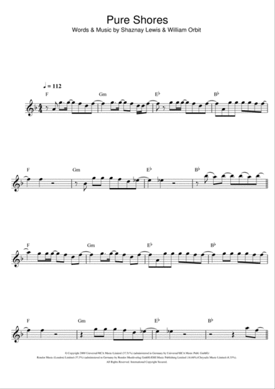 Pure Shores Flute Solo scores gallery preview page 1
