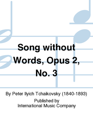 Book cover for Song Without Words, Opus 2, No. 3
